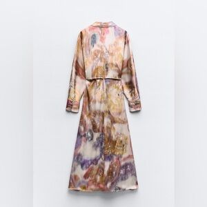 ZARA BLURRY PRINT SATIN EFFECT DRESS |SIZE XS NWT❣️
